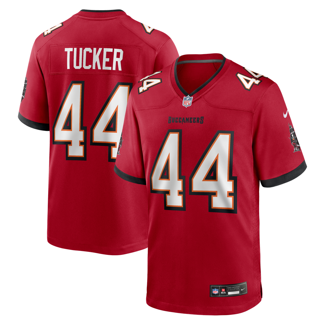 Tampa Bay Buccaneers Sean Tucker Red Game Jersey product image 1, provided for visual reference and product detail review