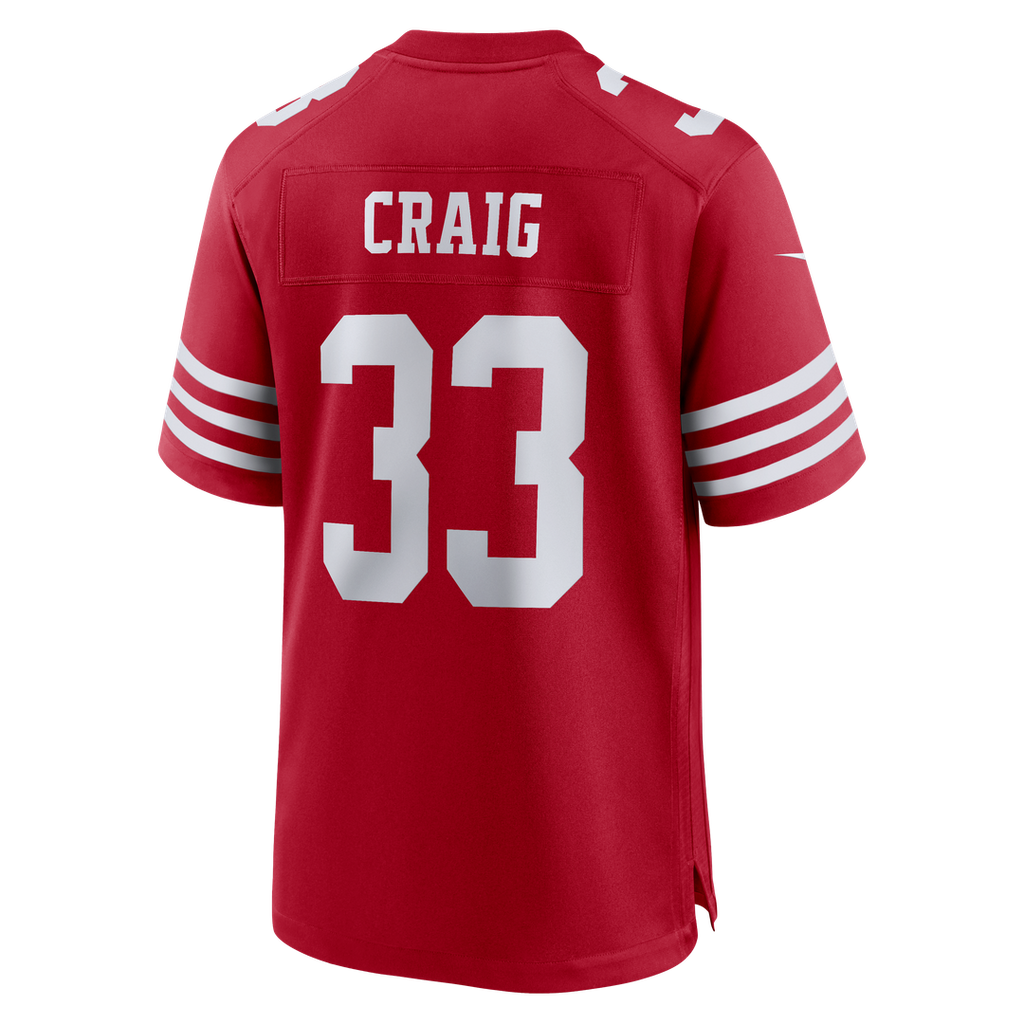 San Francisco 49ers Roger Craig Scarlet Team Retired Game Jersey product image 5, provided for visual reference and product