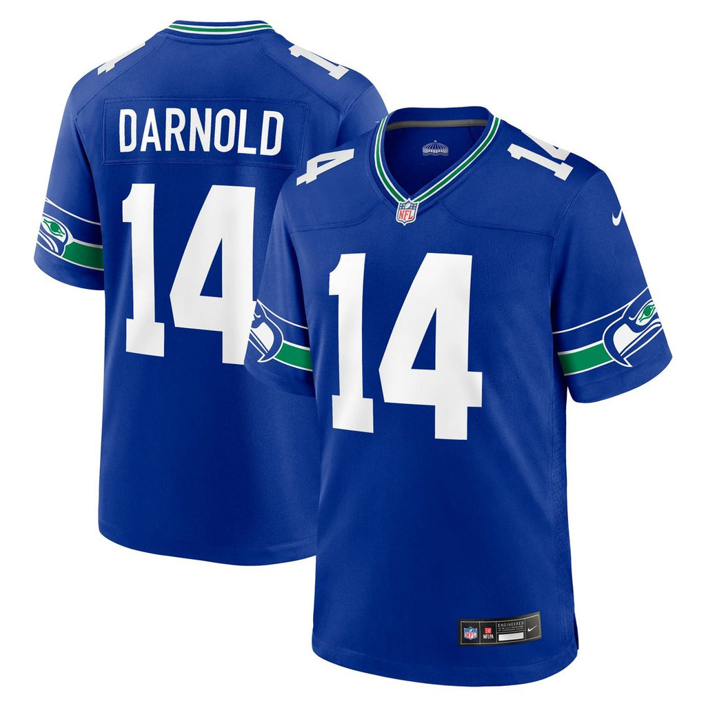 Seattle Seahawks Sam Darnold Royal Alternate Game Player Jersey product image 4, provided for visual reference and product