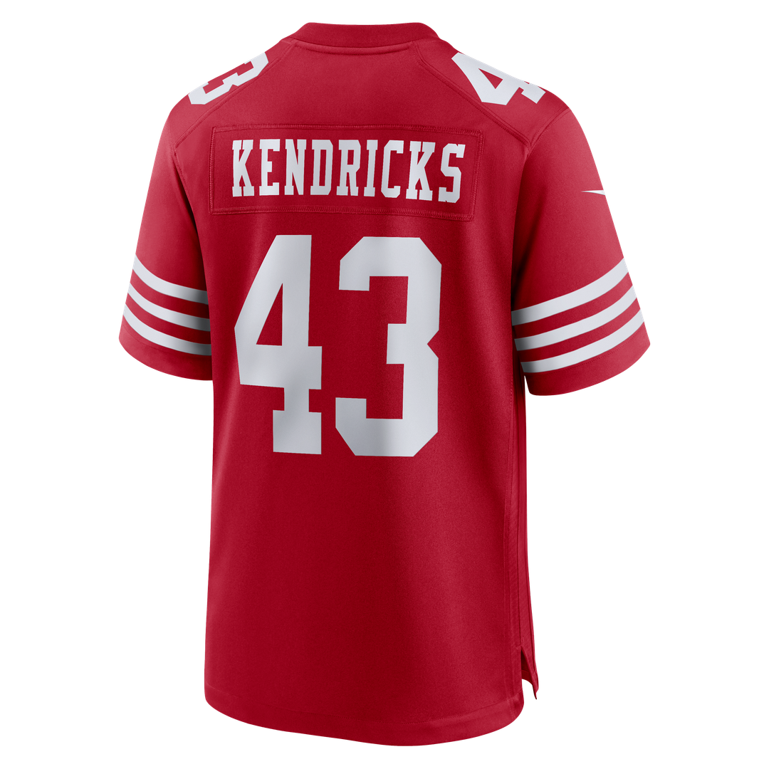 San Francisco 49ers Eric Kendricks Scarlet Team Game Jersey product image 3, provided for visual reference and product