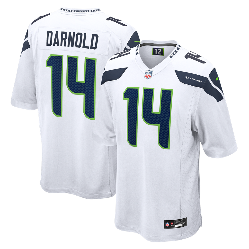 Seattle Seahawks Sam Darnold White Game Jersey product image 4, provided for visual reference and product detail review