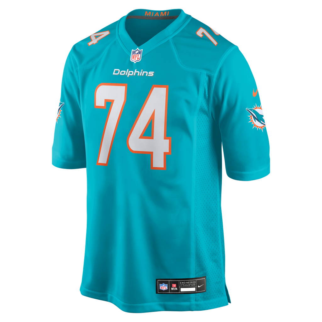 Miami Dolphins Kadyn Proctor Aqua Team Game Jersey product image 2, provided for visual reference and product detail review