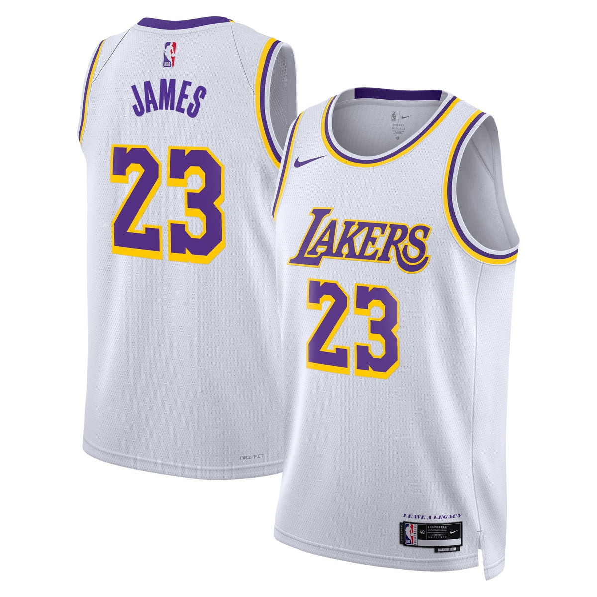 LeBron James Los Angeles Lakers Association Edition Swingman Jersey - White - Unisex product image 2, provided for visual
