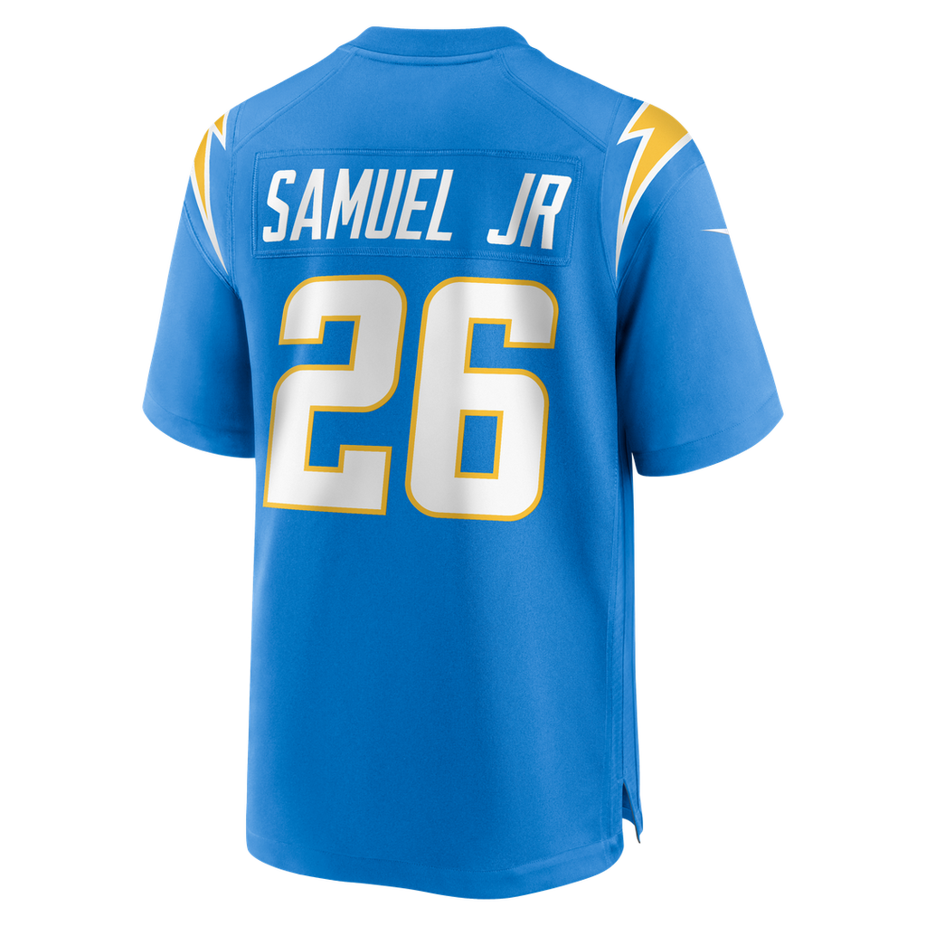 Los Angeles Chargers Asante Samuel Jr. Powder Blue Game Player Jersey product image 3, provided for visual reference and
