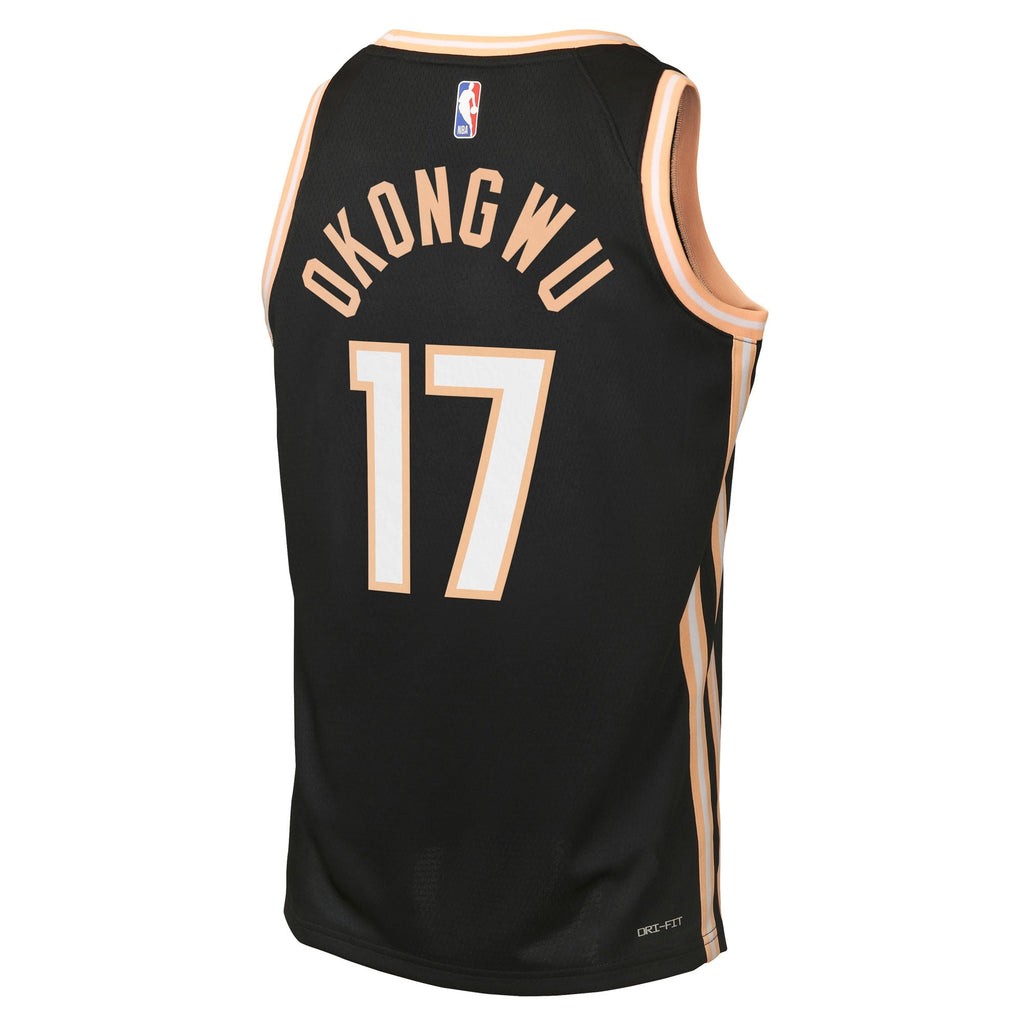 Onyeka Okongwu Atlanta Hawks 2025/26 City Edition Swingman Jersey - Black - Youth product image 4, provided for visual