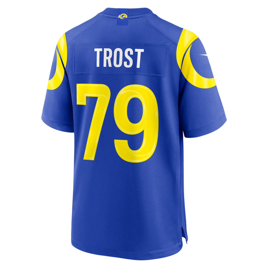 Los Angeles Rams Keagen Trost Royal Team Game Jersey product image 3, provided for visual reference and product detail review