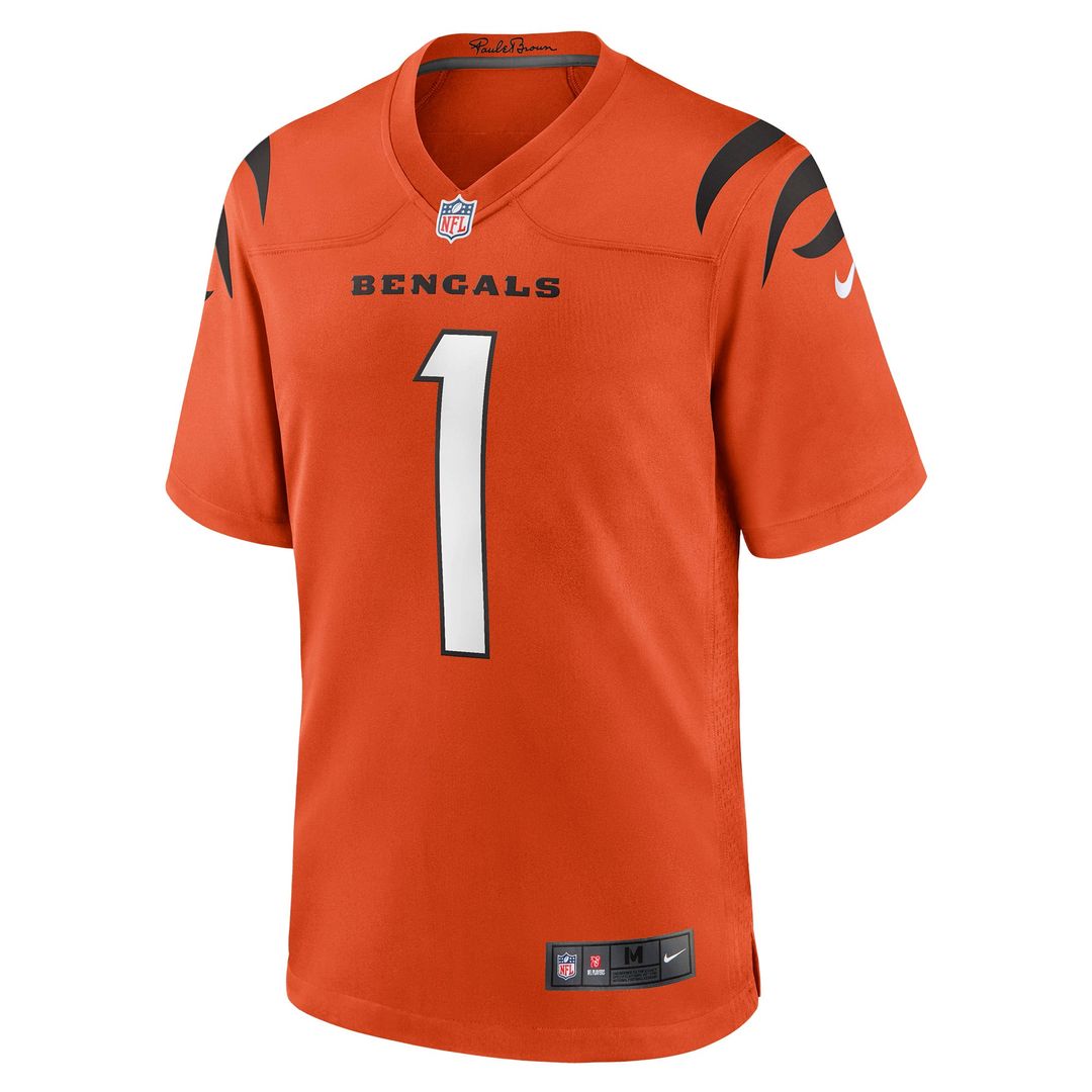 Cincinnati Bengals Ja'Marr Chase Orange Alternate Game Jersey product image 2, provided for visual reference and product