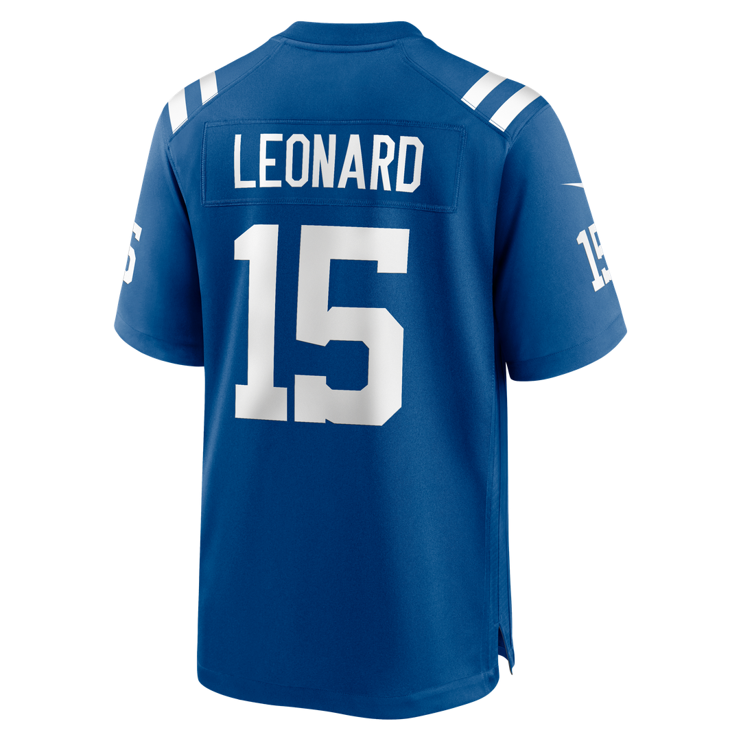 Indianapolis Colts Riley Leonard Royal Team Game Jersey product image 3, provided for visual reference and product detail