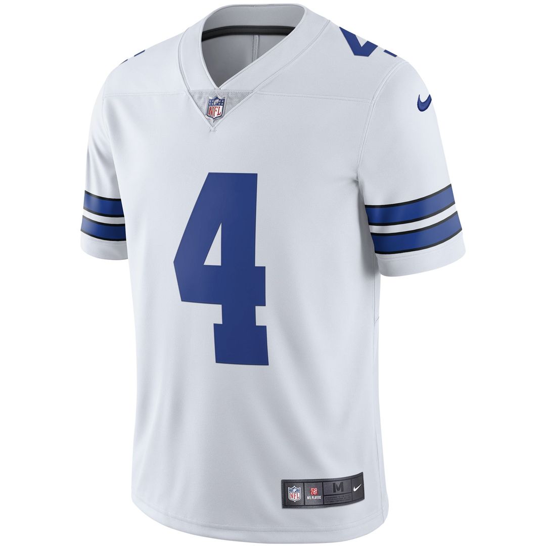 Dallas Cowboys Dak Prescott White Vapor Limited Player Jersey product image 5, provided for visual reference and product