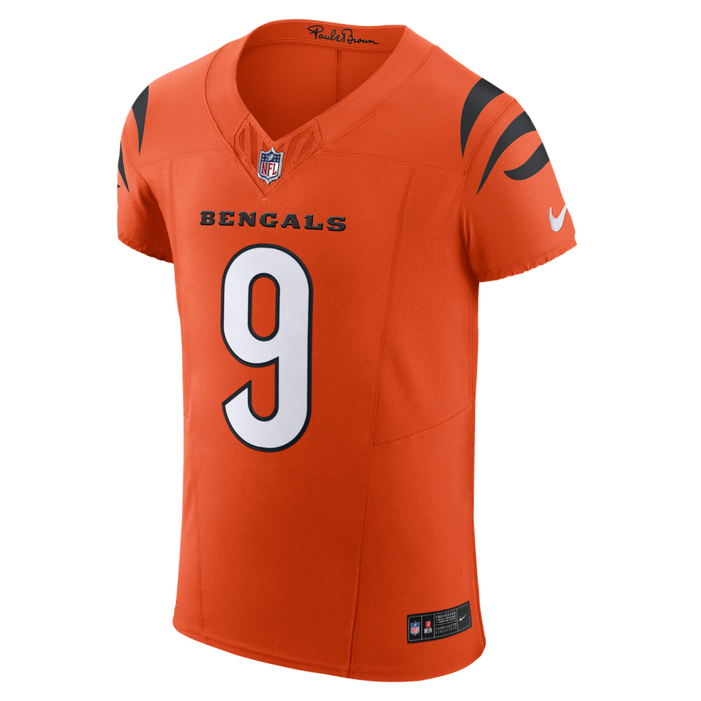 Cincinnati Bengals Joe Burrow Orange Team Vapor F.U.S.E. Elite Jersey product image 6, provided for visual reference and