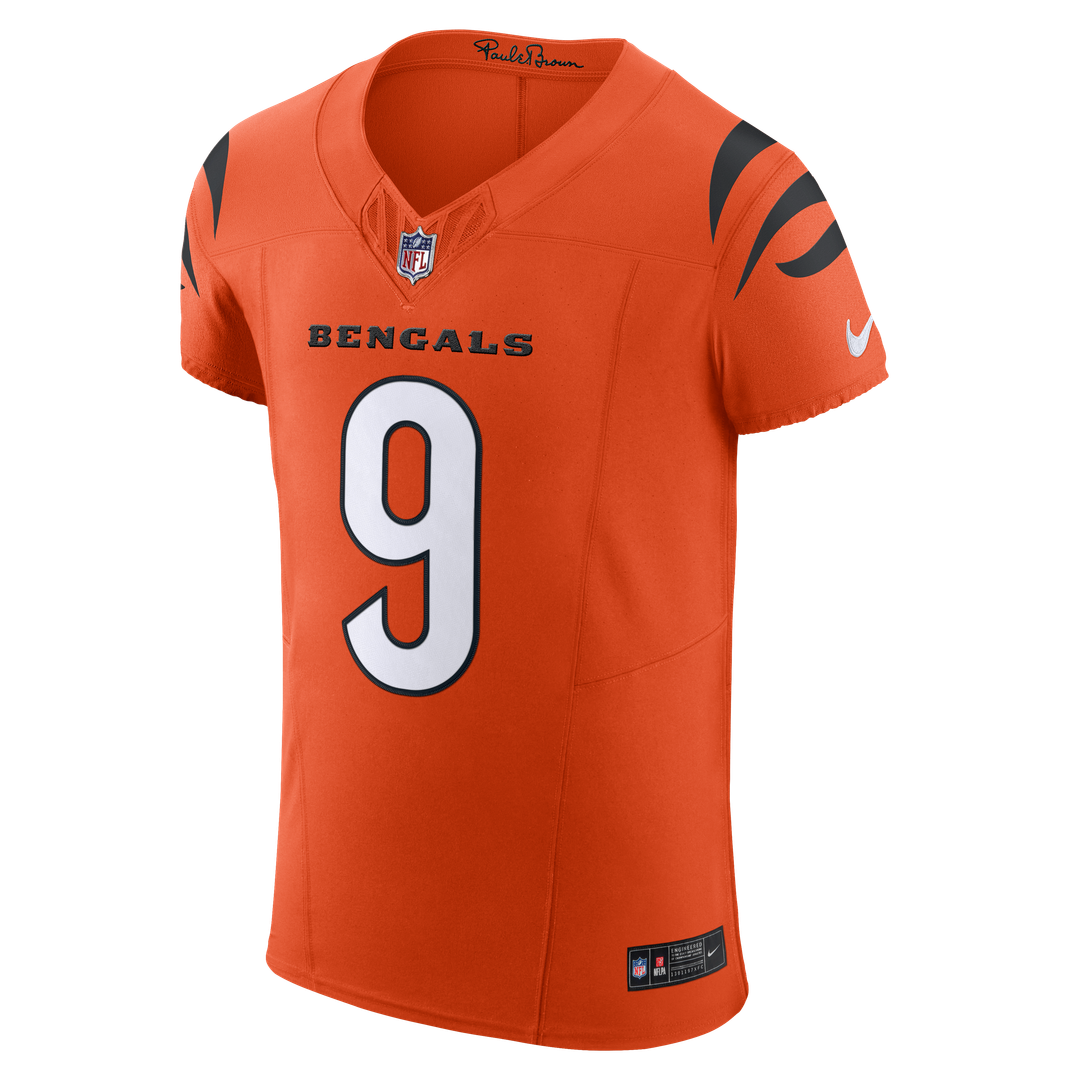 Cincinnati Bengals Joe Burrow Orange Team Vapor F.U.S.E. Elite Jersey product image 6, provided for visual reference and