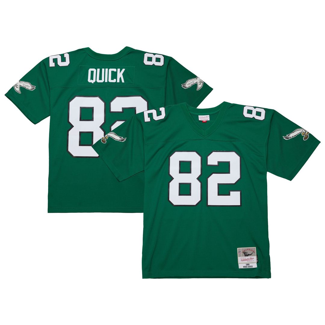 Philadelphia Eagles Mike Quick Kelly Green Legacy Replica Jersey product image 1, provided for visual reference and product