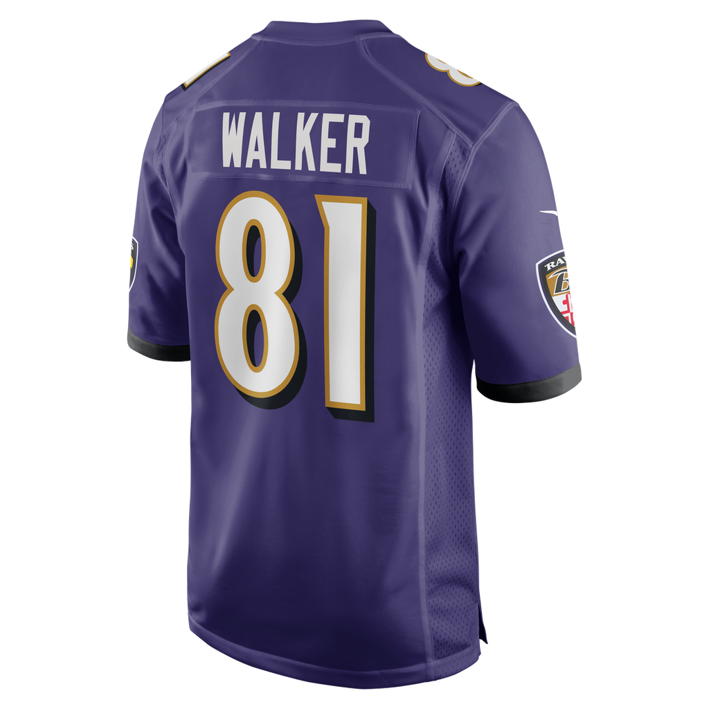 Baltimore Ravens Devontez Walker Purple Team Game Jersey product image 3, provided for visual reference and product detail