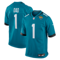 Jacksonville Jaguars Number 1 Dad Teal Game Jersey product image 1, provided for visual reference and product detail review