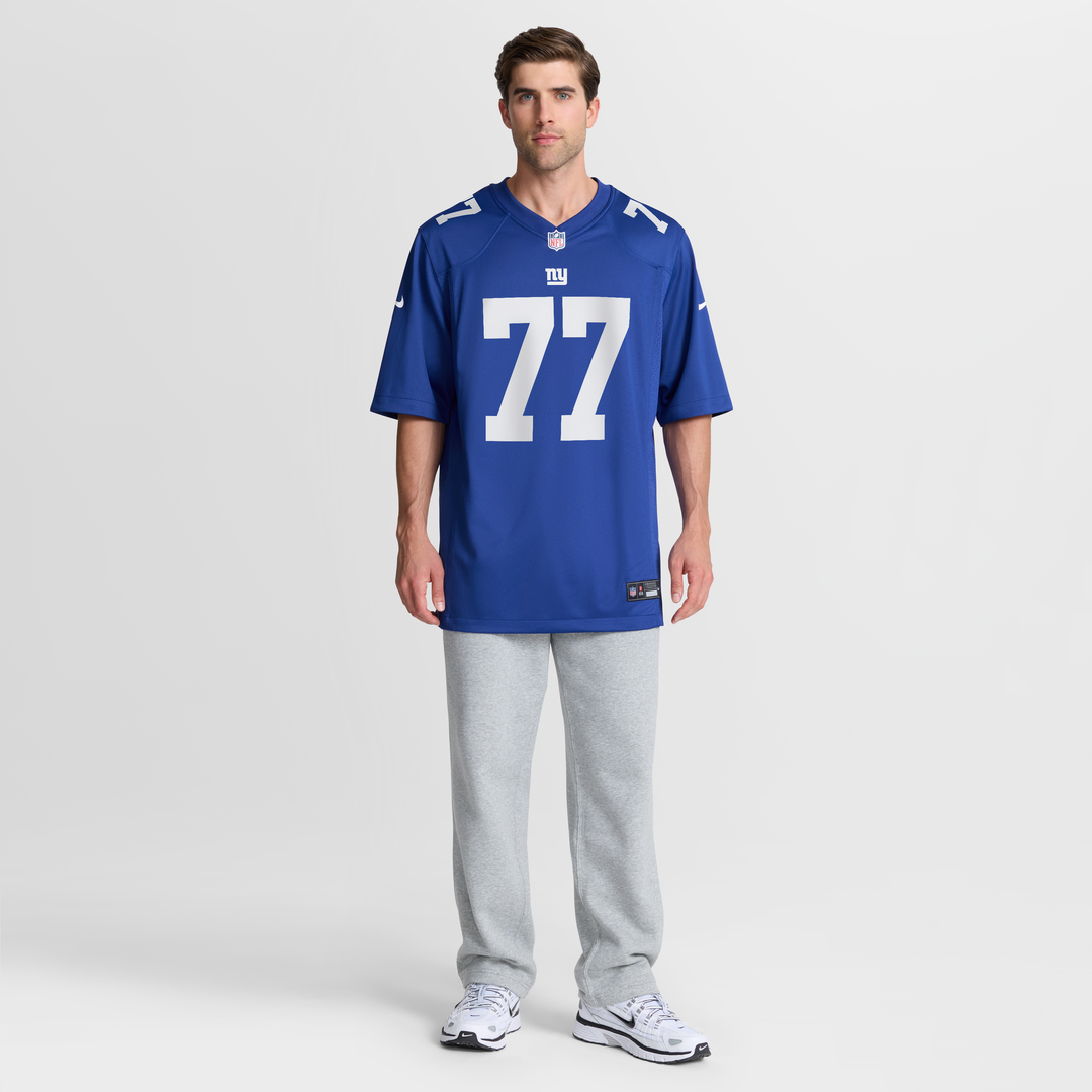 New York Giants Daniel Faalele Royal Team Game Jersey product image 2, provided for visual reference and product detail