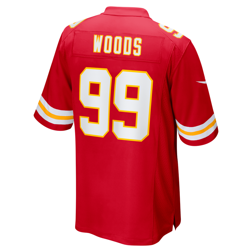 Kansas City Chiefs Peter Woods Red Team Game Jersey product image 5, provided for visual reference and product detail review
