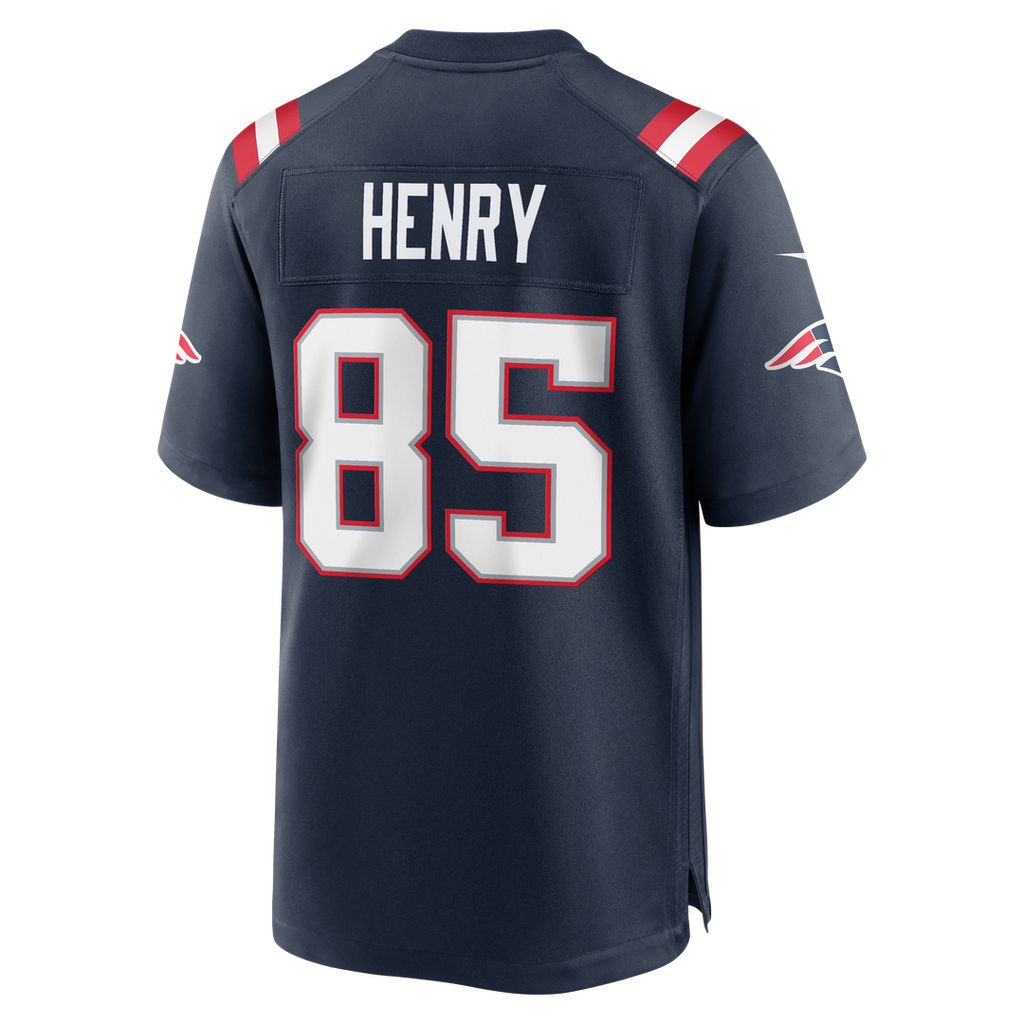 New England Patriots Hunter Henry Navy Team Game Jersey product image 3, provided for visual reference and product detail