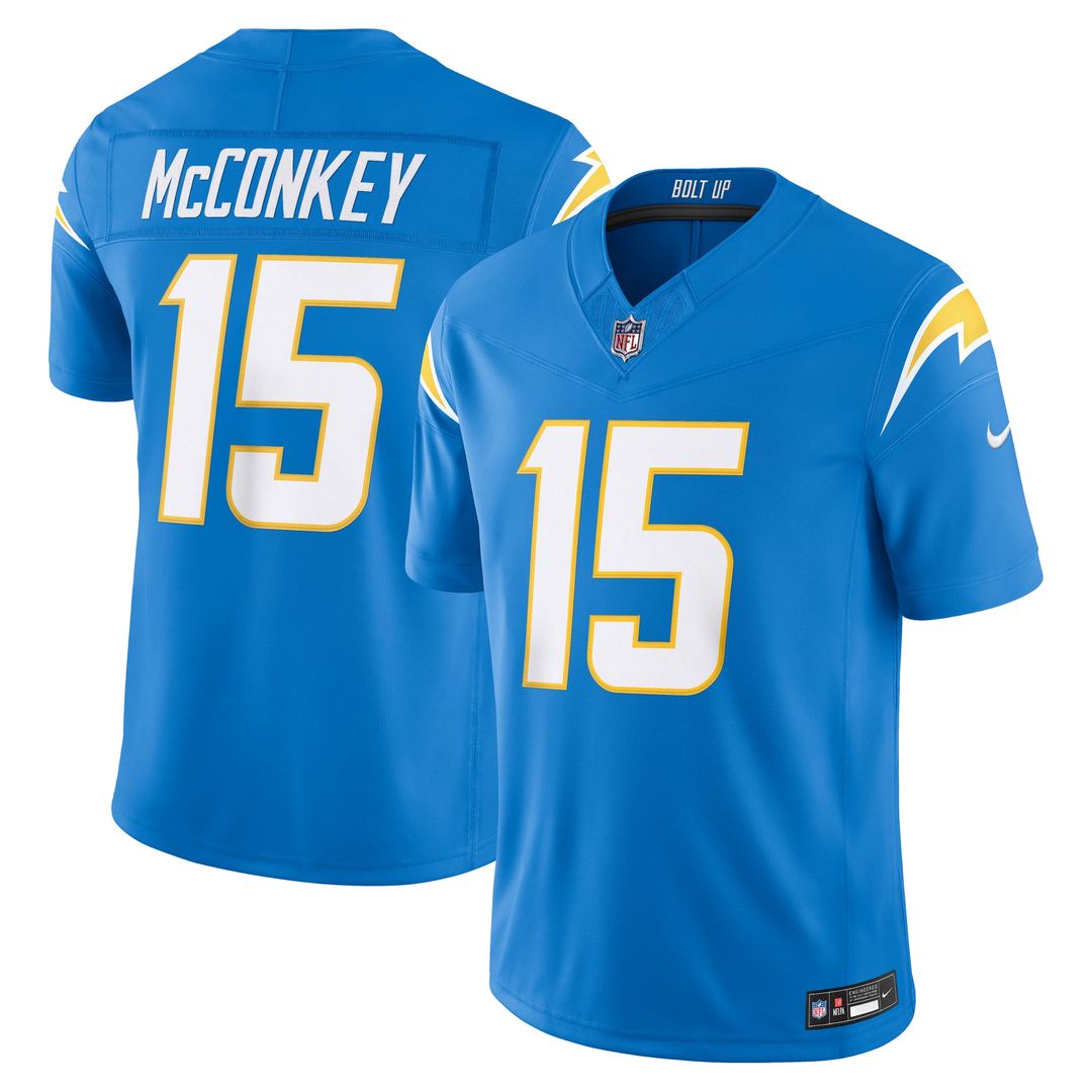 Los Angeles Chargers Ladd McConkey Powder Blue Team Vapor F.U.S.E. Stitched Limited Jersey product image 1, provided for