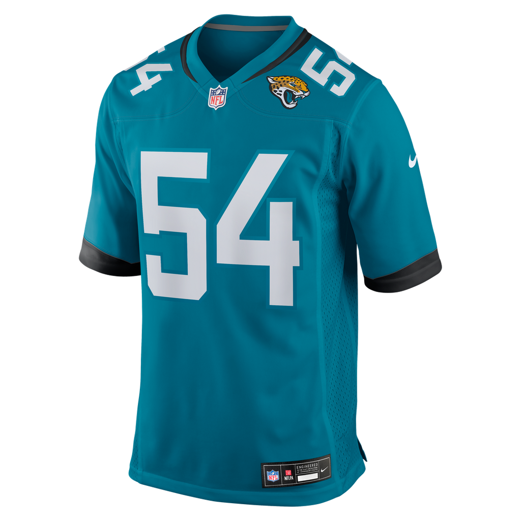 Jacksonville Jaguars Jack Kiser Teal Team Game Jersey product image 2, provided for visual reference and product detail