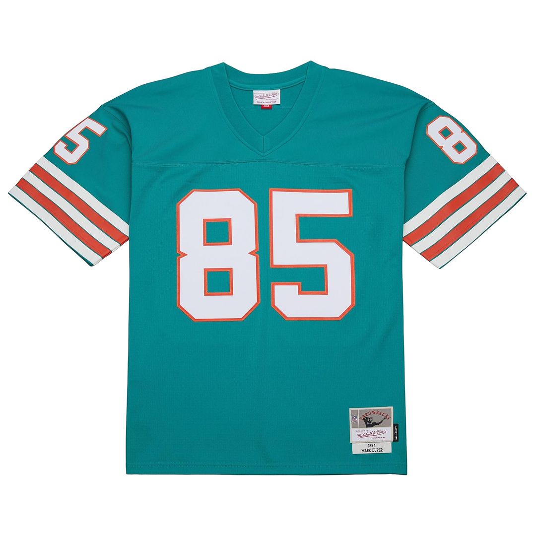 Miami Dolphins Mark Duper Aqua Legacy Replica Jersey product image 2, provided for visual reference and product detail review