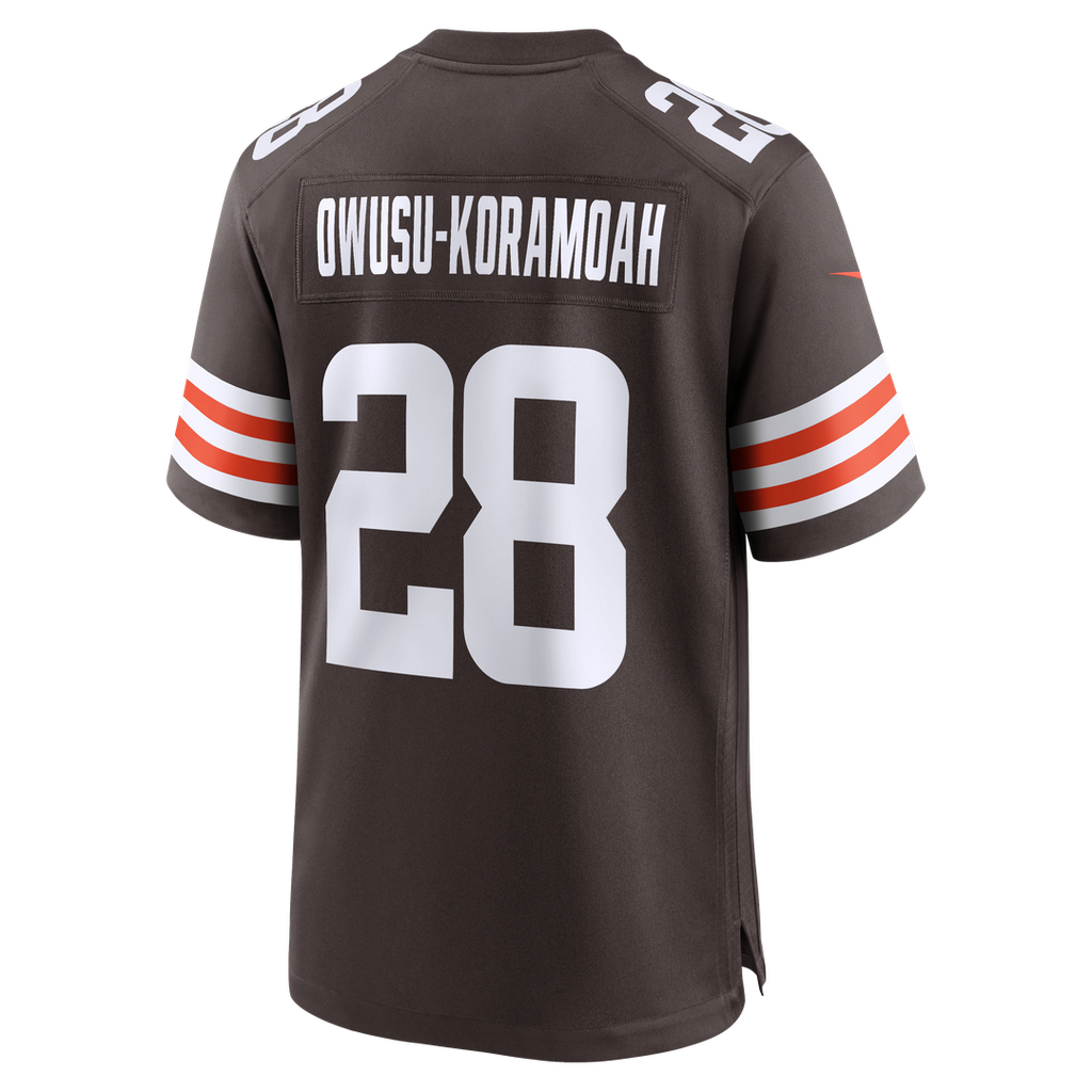Cleveland Browns Jeremiah Owusu-Koramoah Brown Game Player Jersey product image 3, provided for visual reference and product