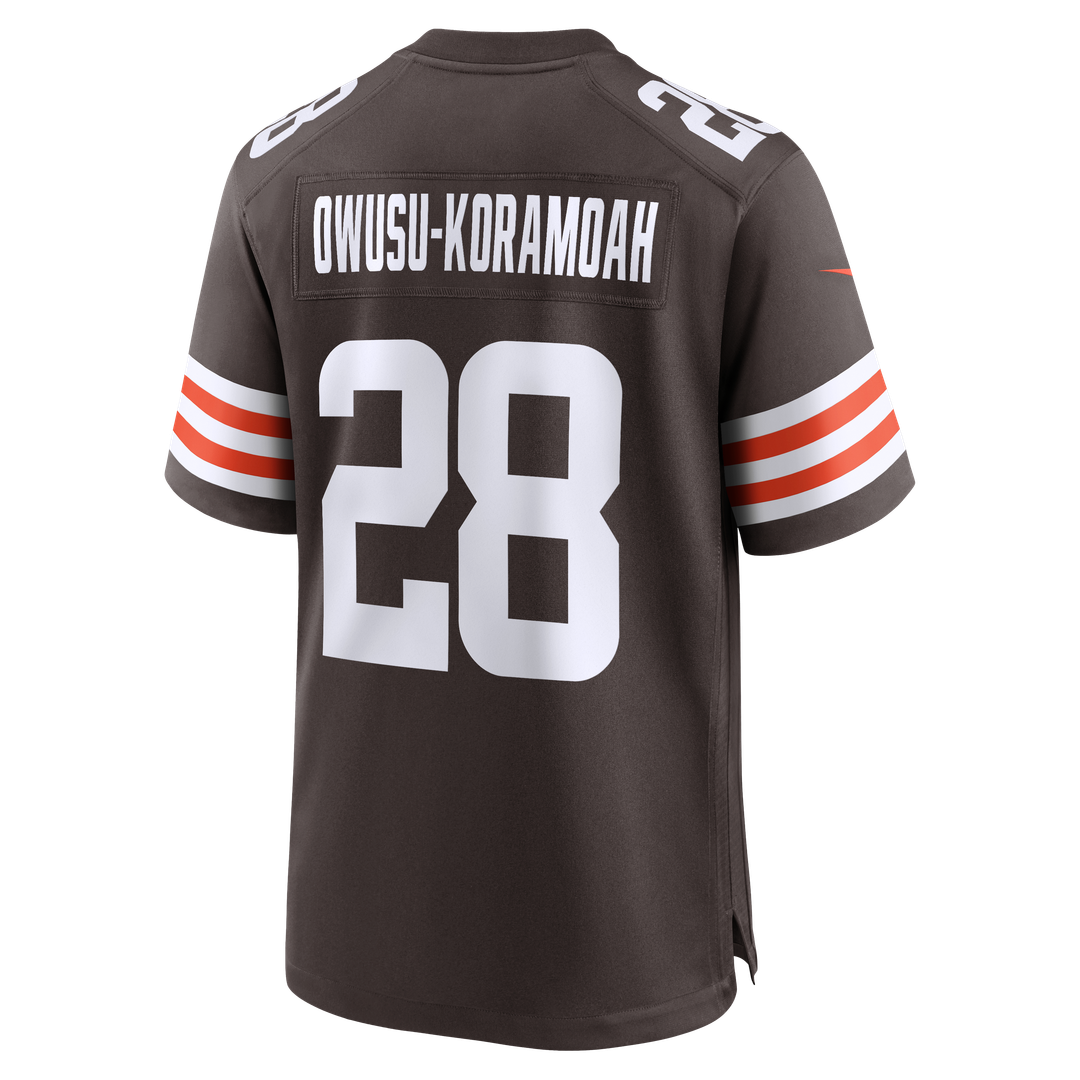 Cleveland Browns Jeremiah Owusu-Koramoah Brown Game Player Jersey product image 3, provided for visual reference and product