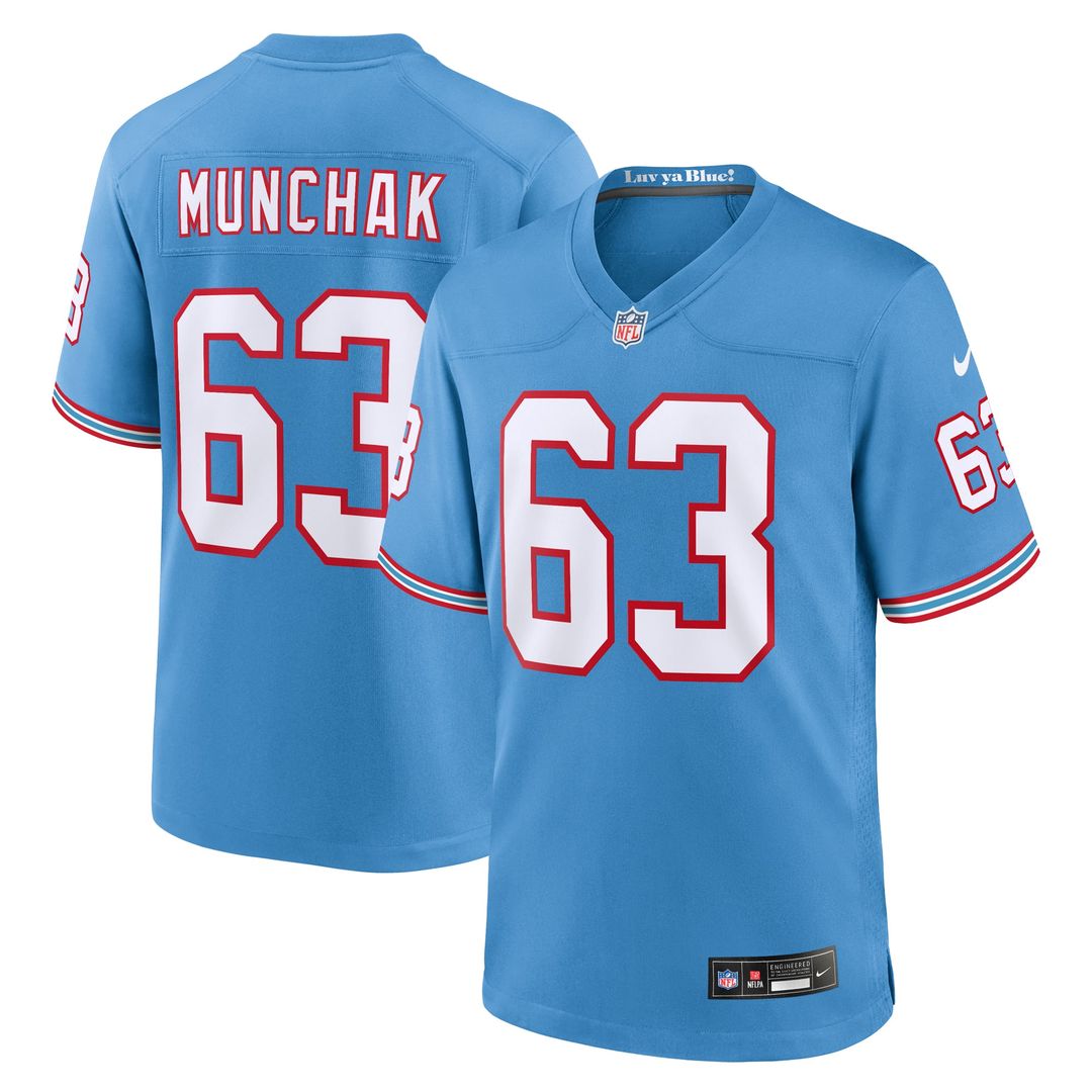 Tennessee Titans Mike Munchak Light Blue Retired Player Alternate Game Jersey product image 1, provided for visual reference