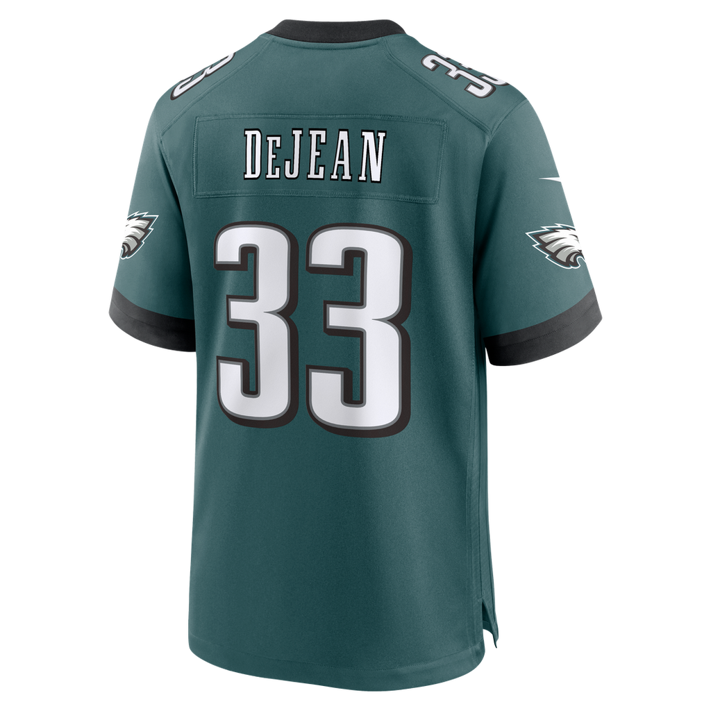 Philadelphia Eagles Cooper DeJean Midnight Green Team Game Jersey product image 3, provided for visual reference and product