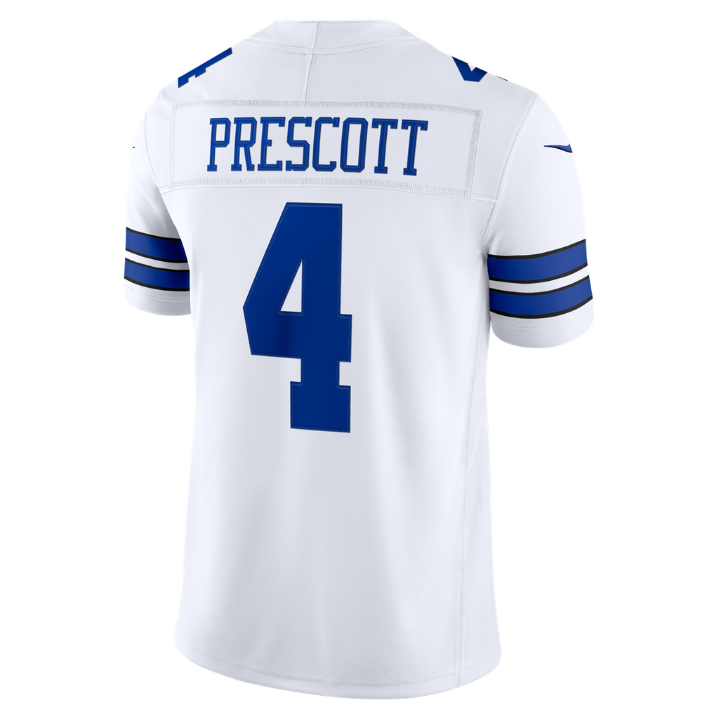 Dallas Cowboys Dak Prescott White Vapor F.U.S.E. Stitched Limited Jersey product image 3, provided for visual reference and