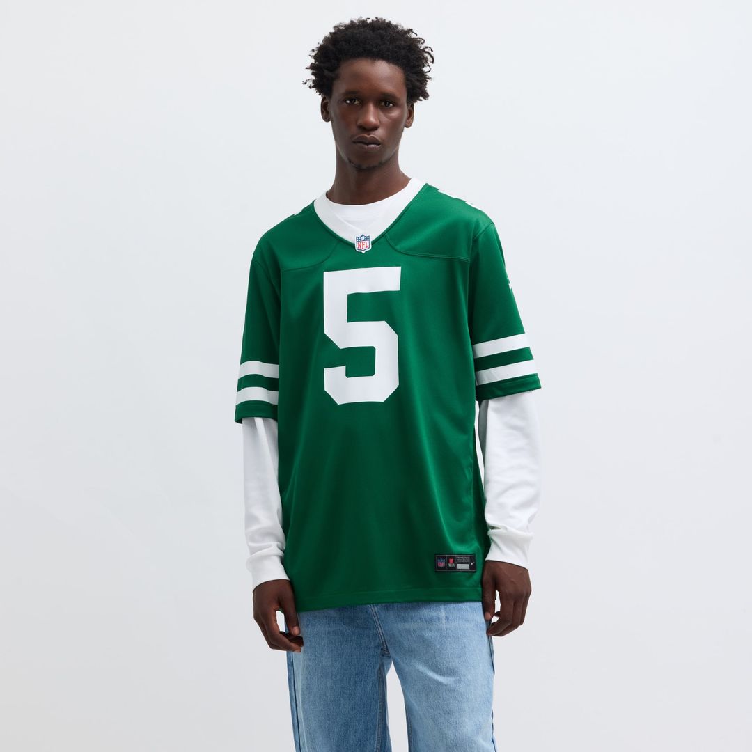 New York Jets Garrett Wilson Legacy Green Game Jersey product image 4, provided for visual reference and product detail