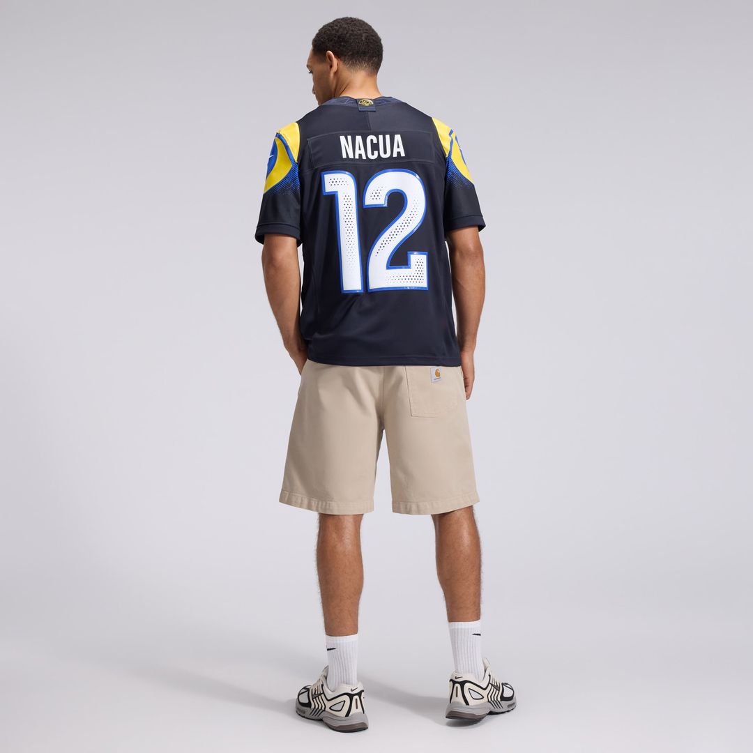 Los Angeles Rams Puka Nacua Dark Blue Rivalries Collection Stitched Limited Jersey product image 5, provided for visual