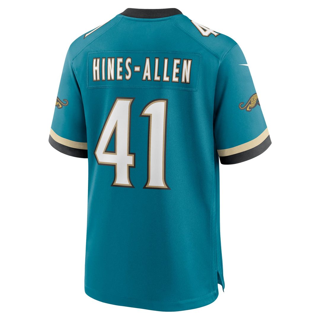 Jacksonville Jaguars Josh Hines-Allen Teal Prowler Throwback Player Game Jersey product image 3, provided for visual