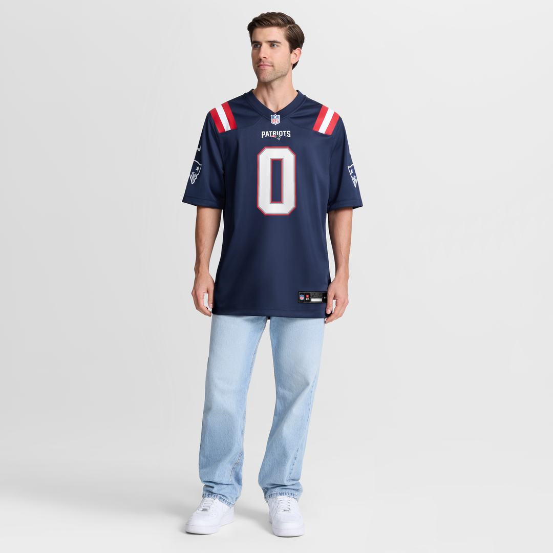New England Patriots Christian Gonzalez White Game Jersey product image 33, provided for visual reference and product detail