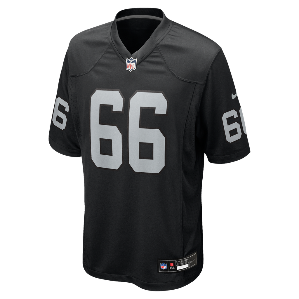 Las Vegas Raiders Dylan Parham Black Game Player Jersey product image 2, provided for visual reference and product detail