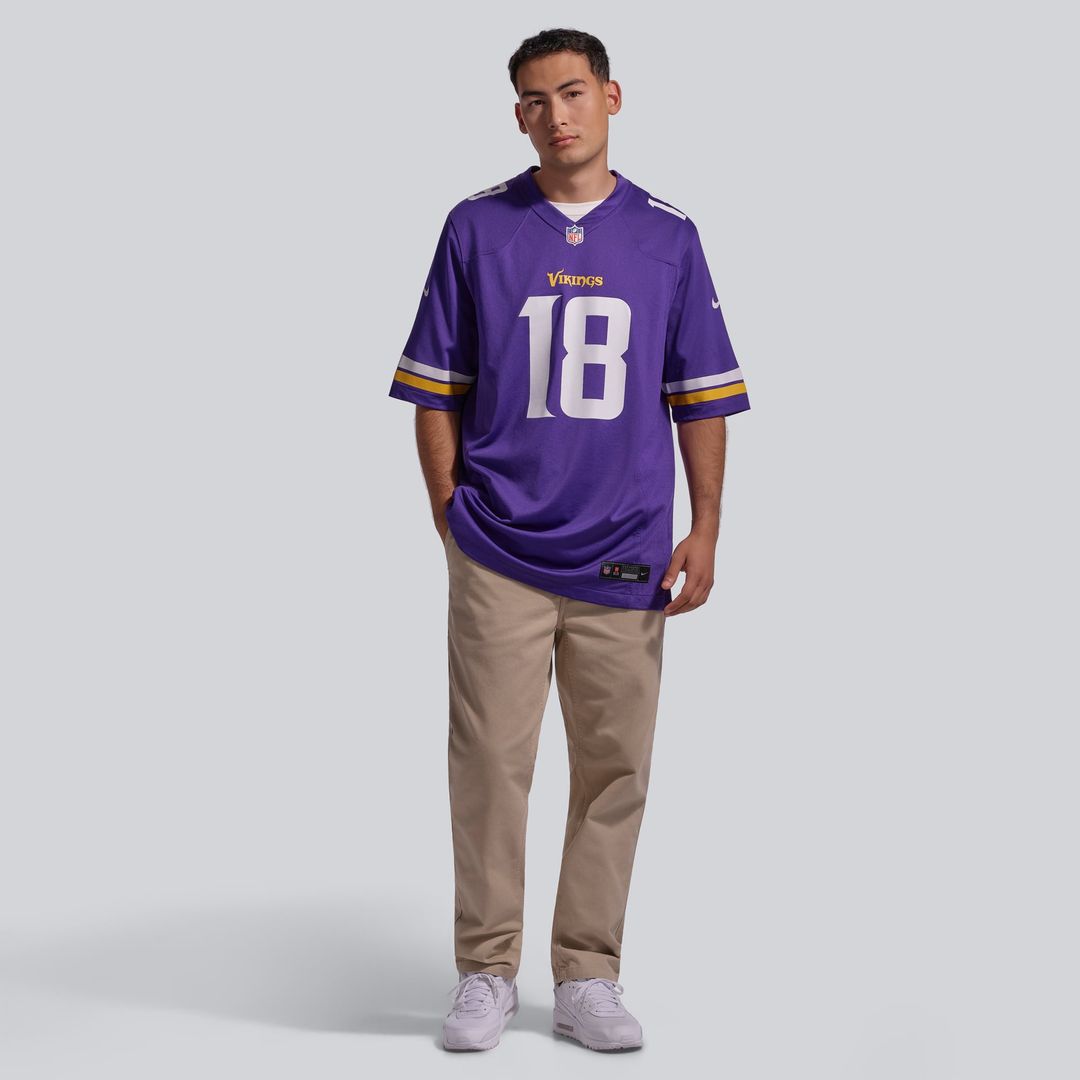 Minnesota Vikings Justin Jefferson Purple Player Game Jersey product image 4, provided for visual reference and product
