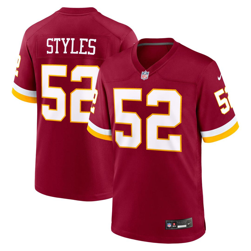 Washington Commanders Sonny Styles Burgundy Team Game Jersey product image 1, provided for visual reference and product