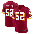 Washington Commanders Sonny Styles Burgundy Team Game Jersey product image 1, provided for visual reference and product