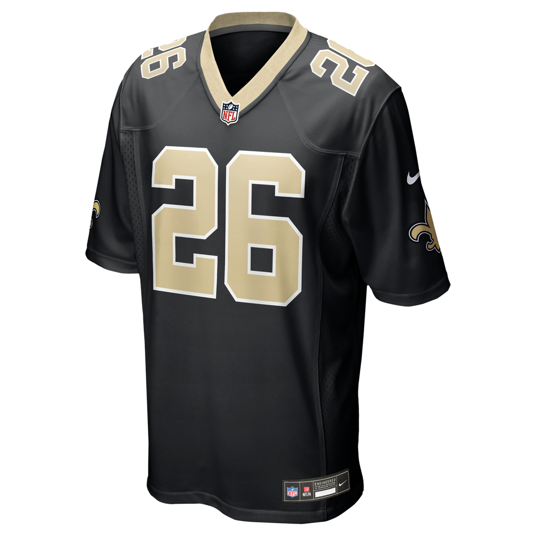 New Orleans Saints Deuce McAllister Black Game Retired Player Jersey product image 2, provided for visual reference and