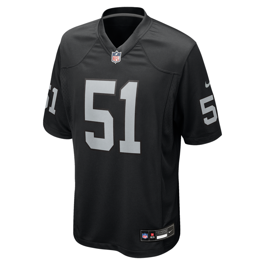 Las Vegas Raiders Malcolm Koonce Black Game Jersey product image 2, provided for visual reference and product detail review