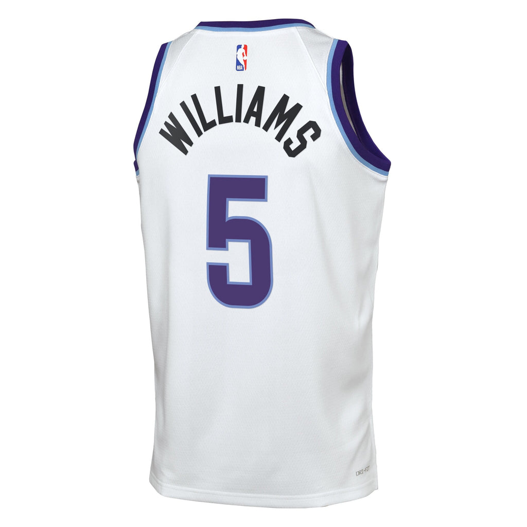 Cody Williams Utah Jazz Association Edition Replica Swingman Jersey - White - Youth product image 4, provided for visual