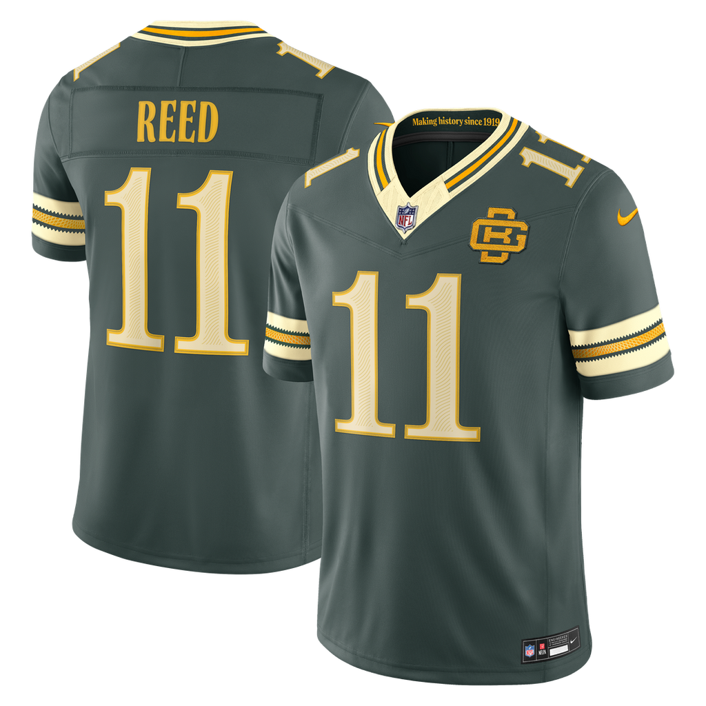 Green Bay Packers Jayden Reed Green 2026 Rivalries Collection Stitched Limited Jersey product image 1, provided for visual