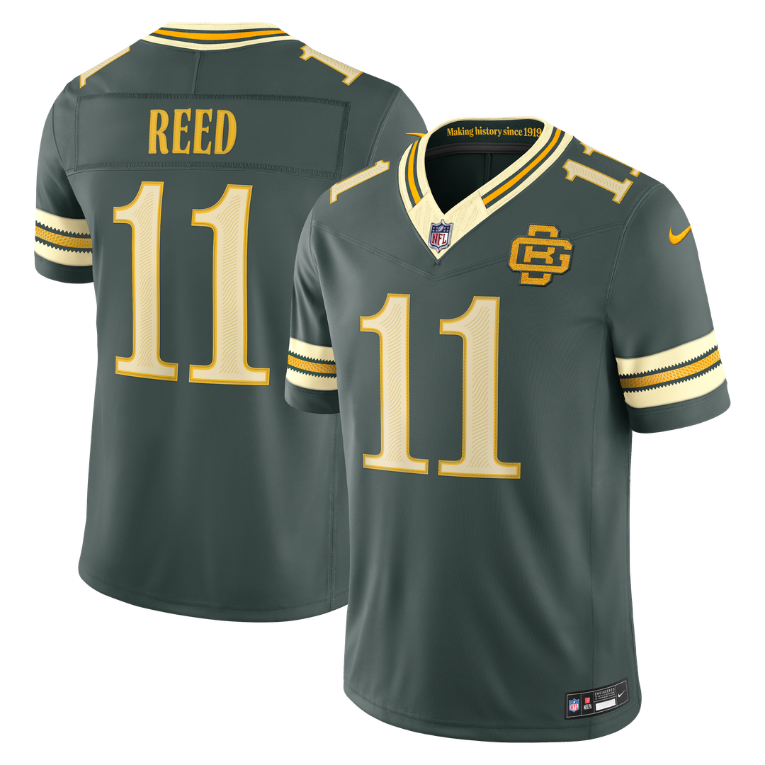 Green Bay Packers Jayden Reed Green 2026 Rivalries Collection Stitched Limited Jersey product image 1, provided for visual