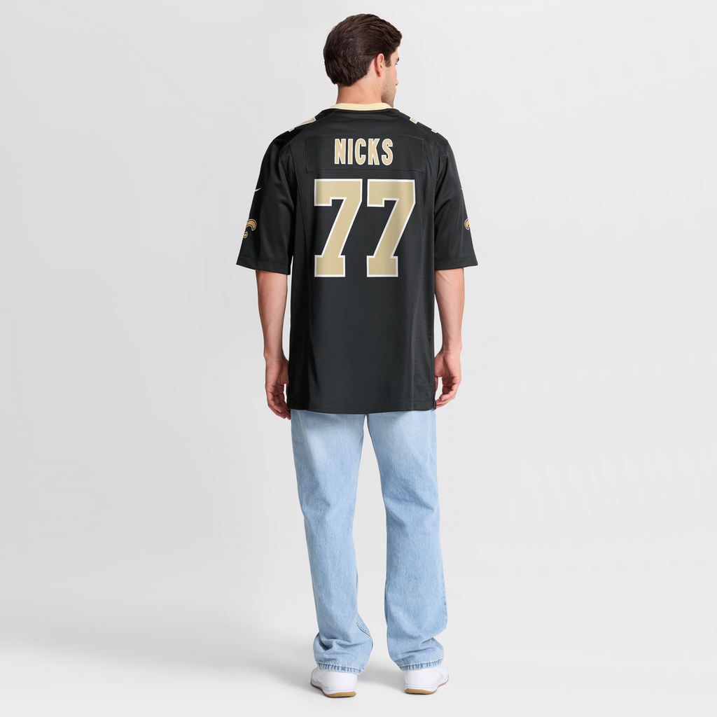 New Orleans Saints Carl Nicks Black Game Retired Player Jersey product image 8, provided for visual reference and product