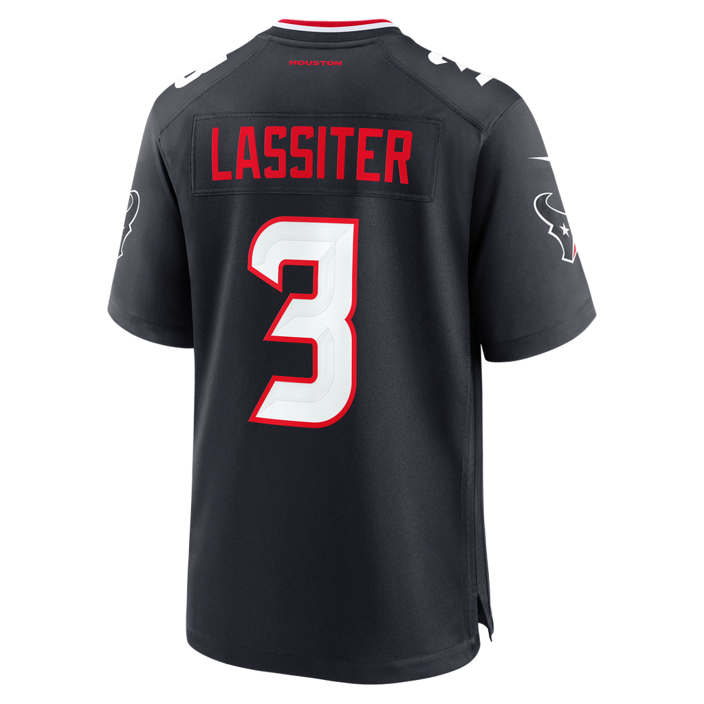 Houston Texans Kamari Lassiter Navy Team Game Jersey product image 3, provided for visual reference and product detail review