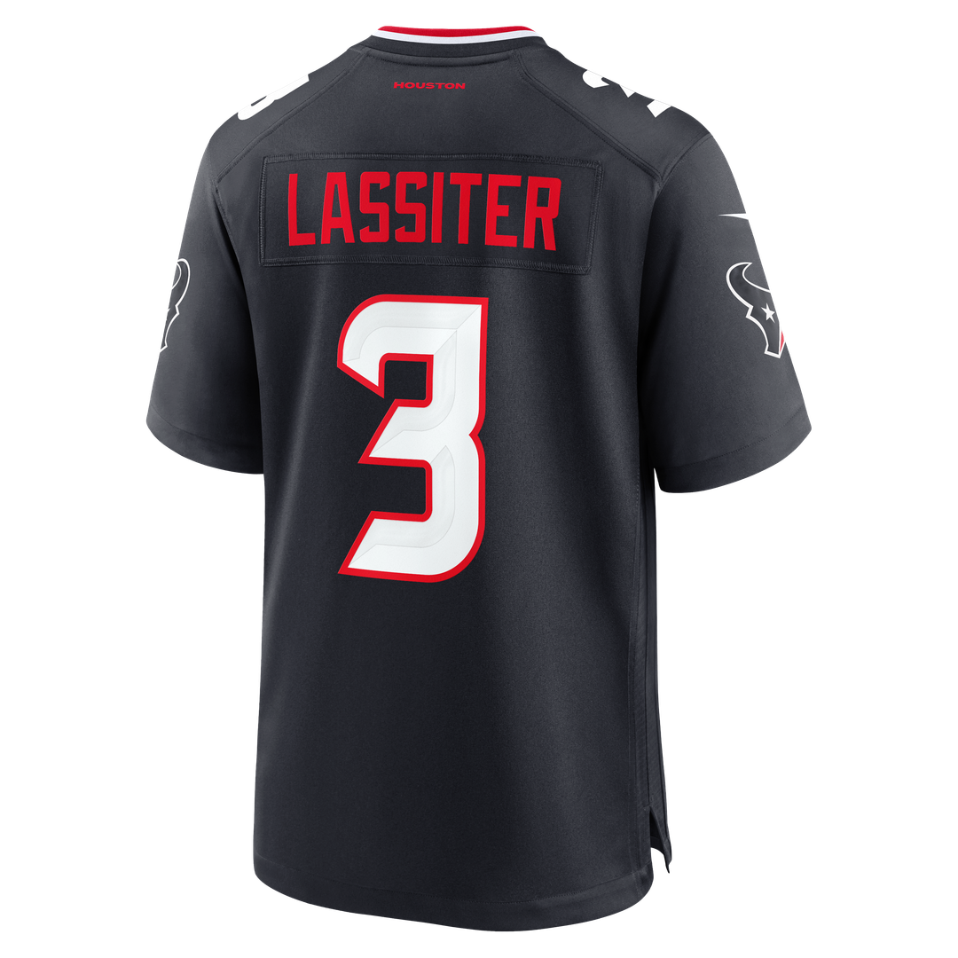 Houston Texans Kamari Lassiter Navy Team Game Jersey product image 3, provided for visual reference and product detail review