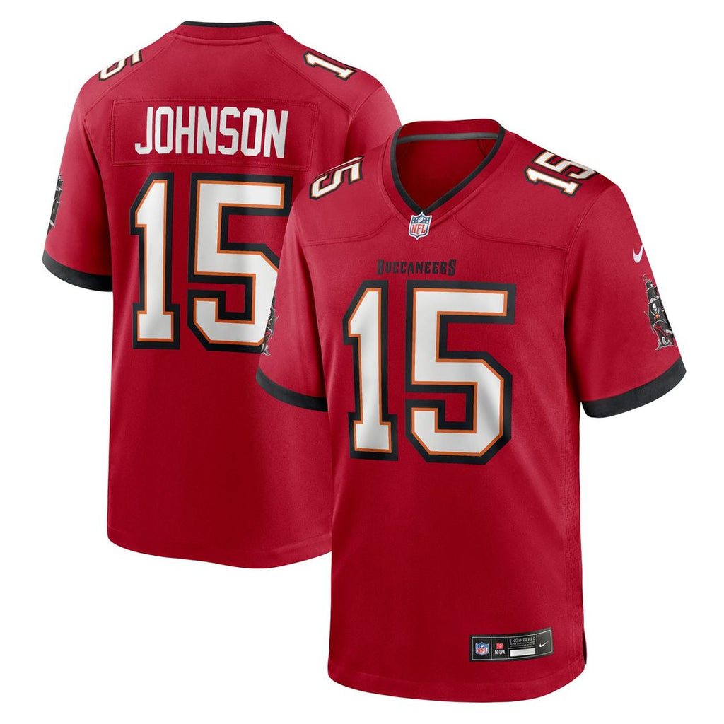 Tampa Bay Buccaneers Tez Johnson Red Team Game Jersey product image 1, provided for visual reference and product detail
