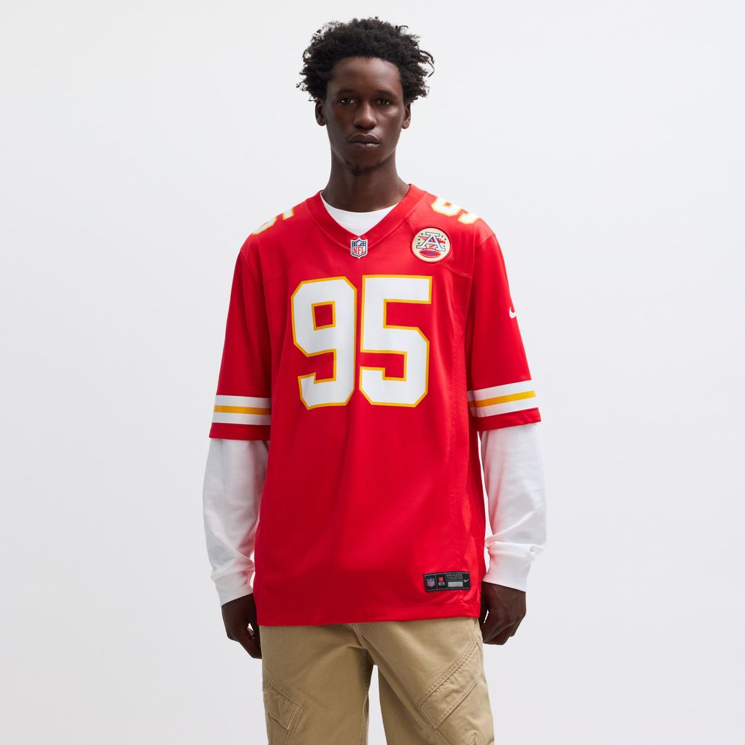 Kansas City Chiefs Chris Jones Red Game Jersey product image 4, provided for visual reference and product detail review