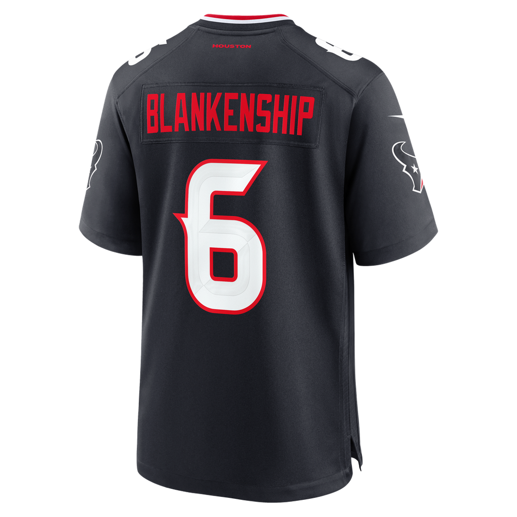 Houston Texans Reed Blankenship Navy Team Game Jersey product image 3, provided for visual reference and product detail