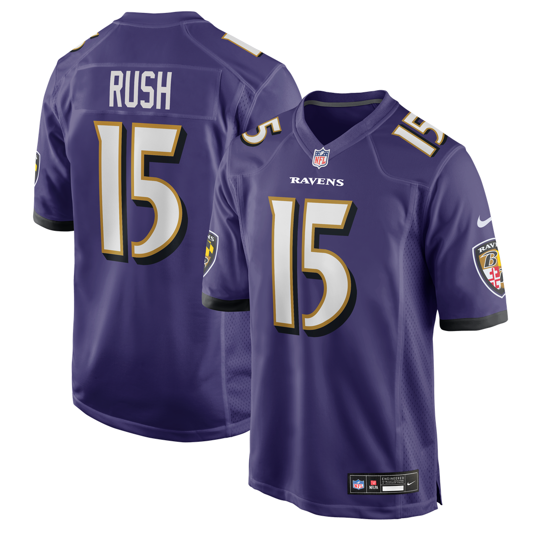 Baltimore Ravens Cooper Rush Purple Team Game Jersey product image 1, provided for visual reference and product detail review