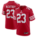 San Francisco 49ers Christian McCaffrey Scarlet Game Player Jersey product image 1, provided for visual reference and